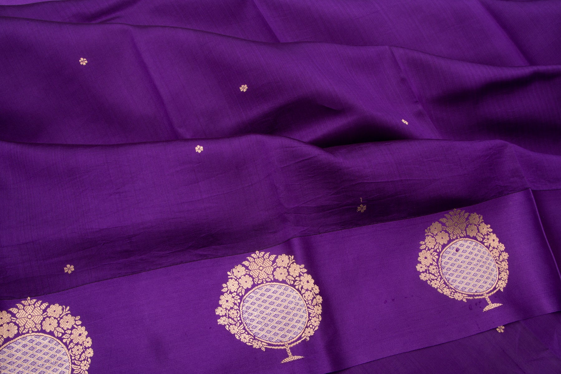 Banarasi Katan Silk Butta Violet Saree
