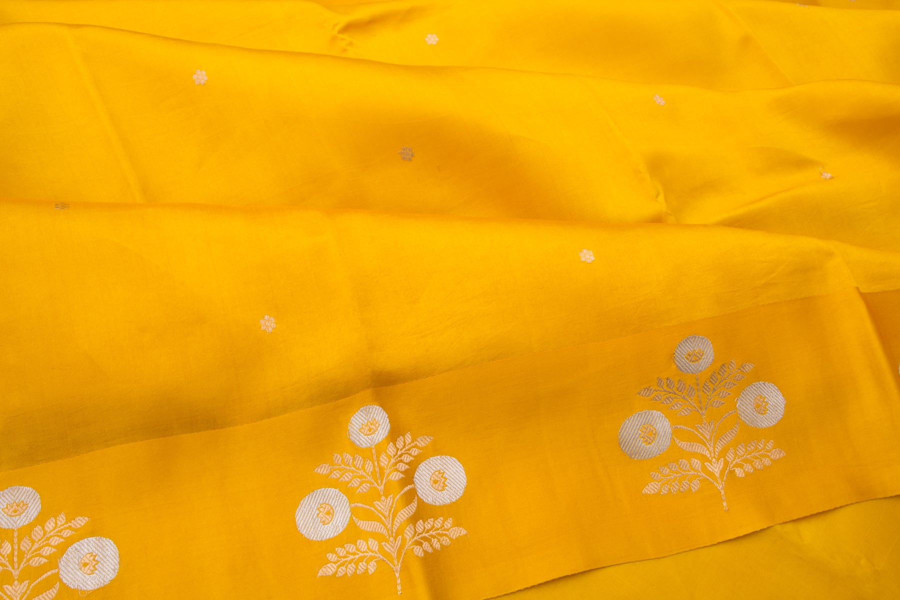 Banarasi Katan Silk Butta Yellow Saree