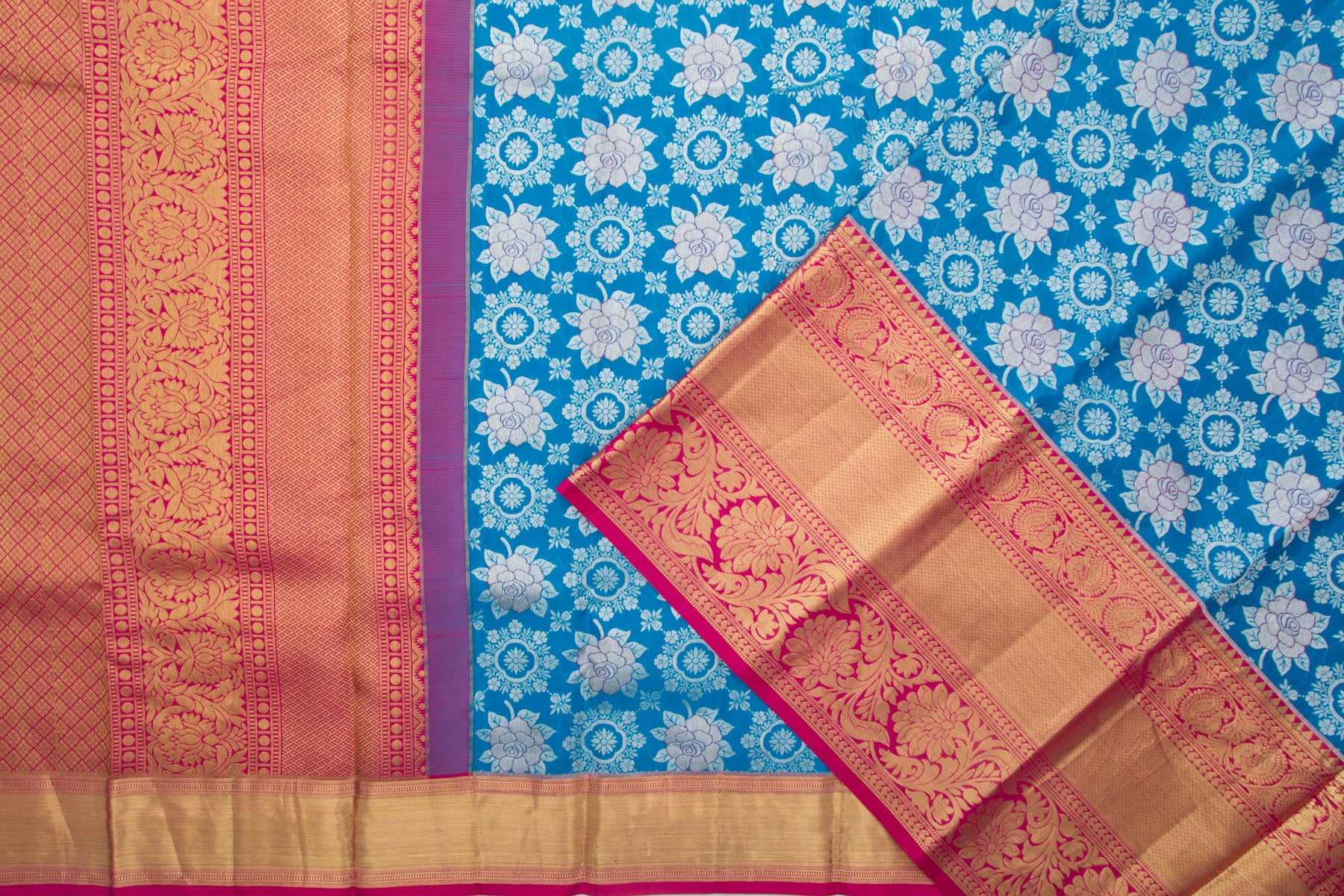 Taranga Kanchi Silk Brocade Blue Saree