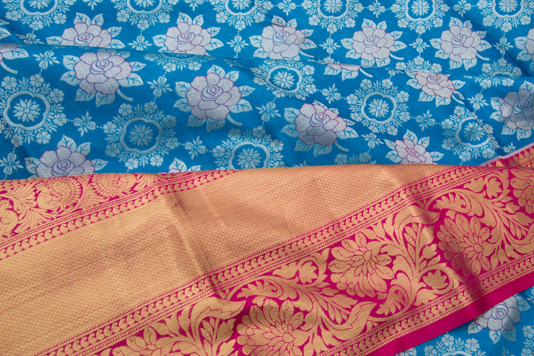 Taranga Kanchi Silk Brocade Blue Saree