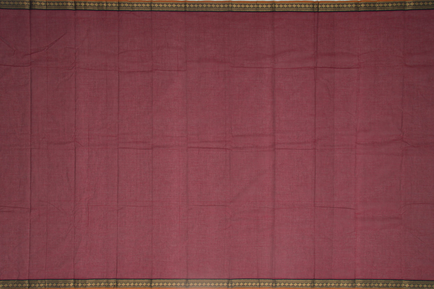 Kanchi Cotton Plain Maroon Saree