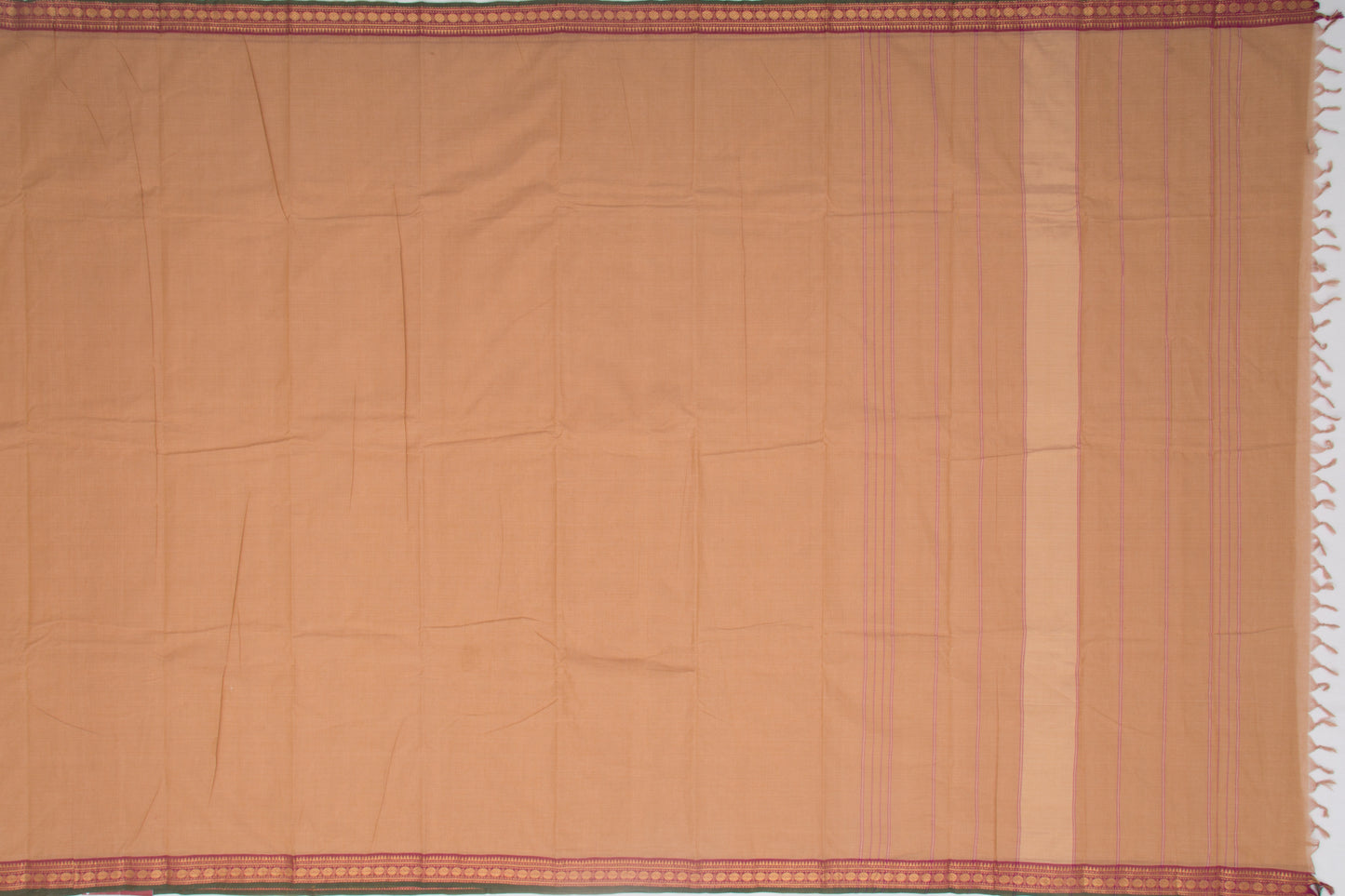 Kanchi Cotton Plain Biege Saree