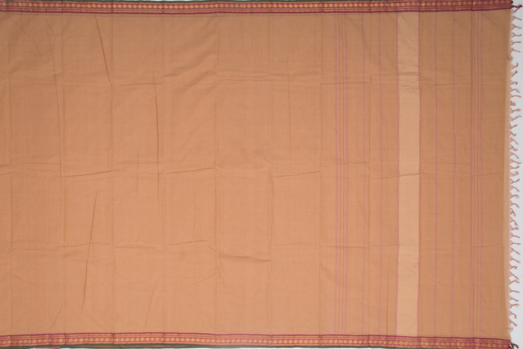 Kanchi Cotton Plain Biege Saree
