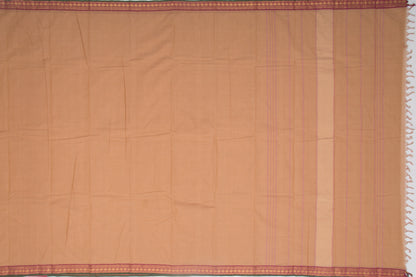 Kanchi Cotton Plain Biege Saree