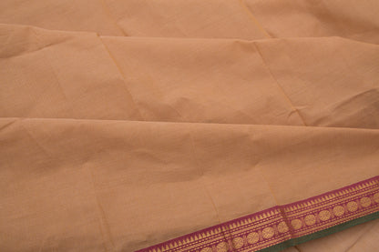 Kanchi Cotton Plain Biege Saree