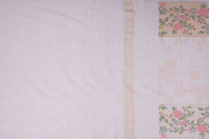 Banarasi Cotton Jamdani Shwetambari White Saree