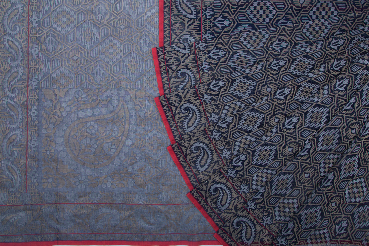 Banarasi Cotton Jaal Neelambari Blue Saree