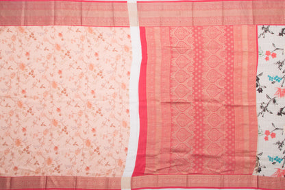 Kanchipuram Silk Floral Printed Grey Saree