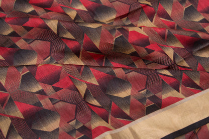 Soft Tussar Printed Multicolour Saree