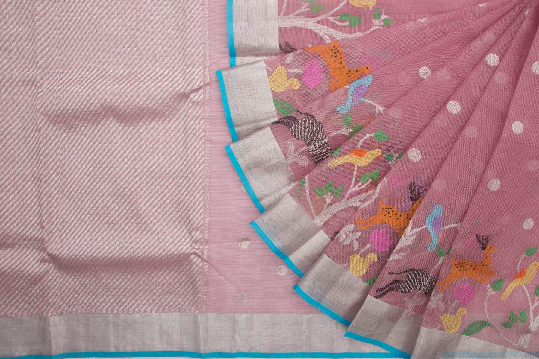 Kota Silk Butta Peach Saree