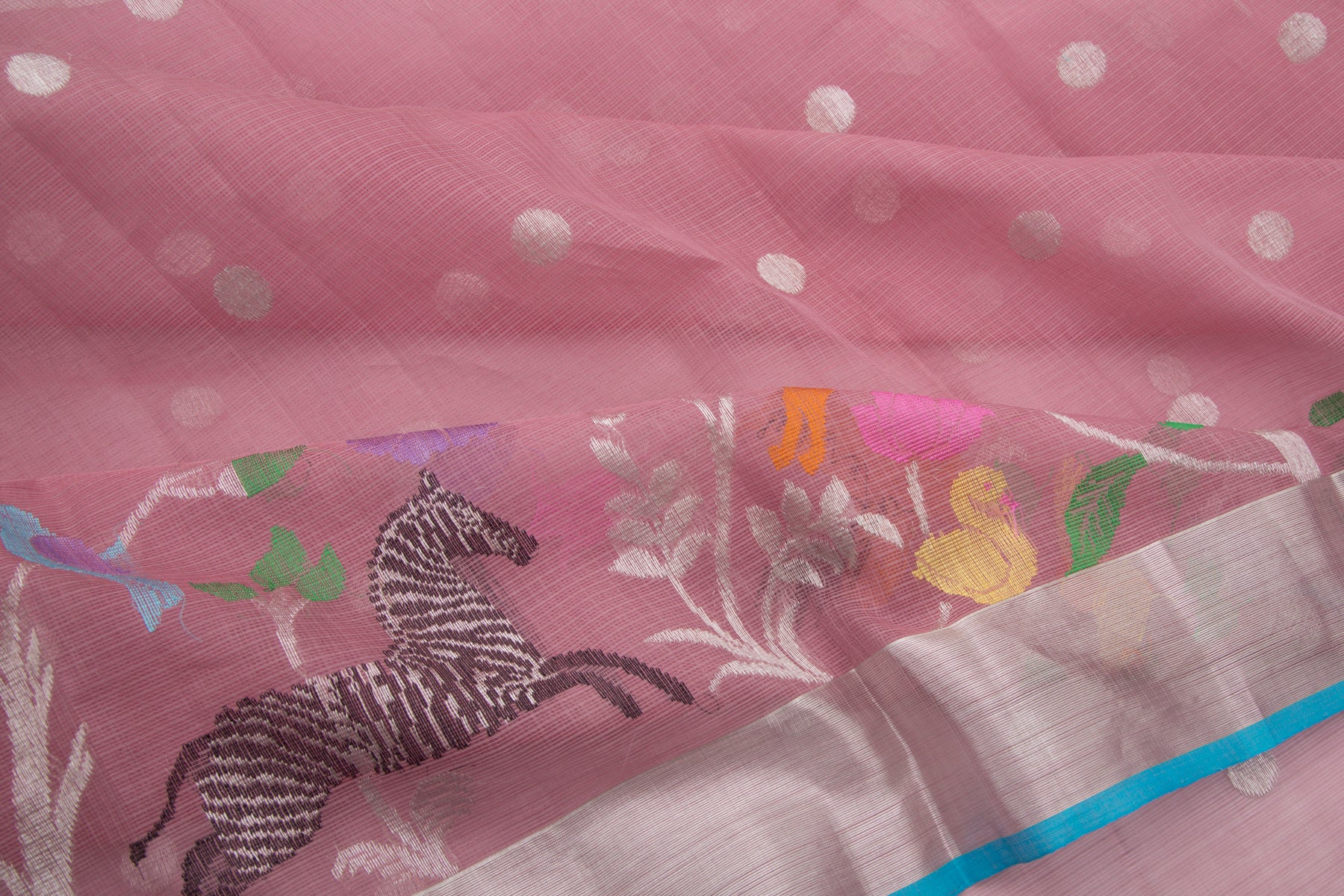Kota Silk Butta Peach Saree