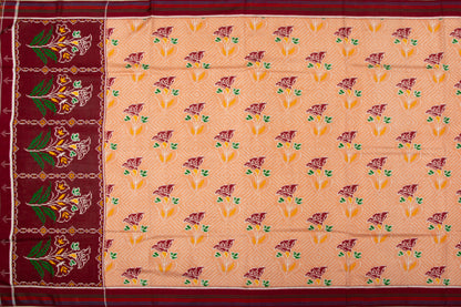 Patan Patola Silk Double Ikat Cream Saree