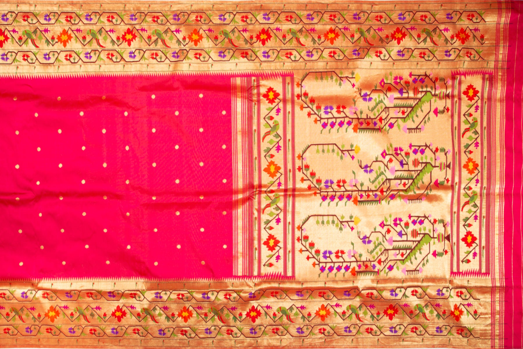 Paithani Silk Butta Pink Saree