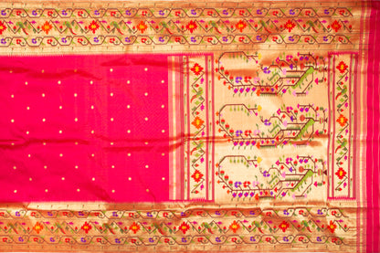 Paithani Silk Butta Pink Saree