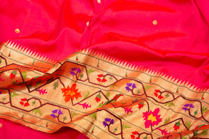 Paithani Silk Butta Pink Saree