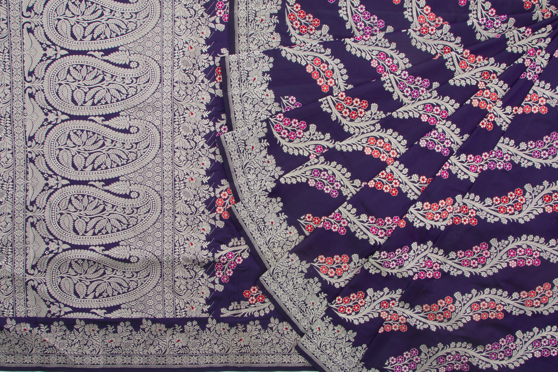 Banarasi Silk Kadwa Jaal Purple Saree