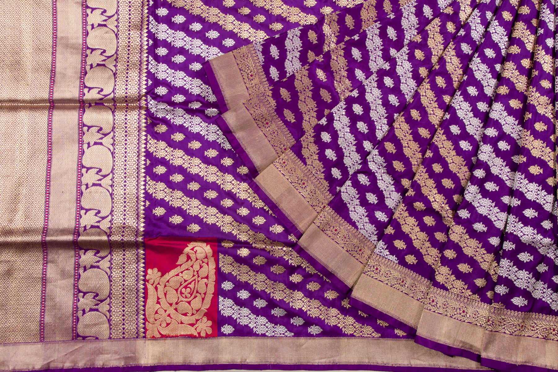 Banarasi Silk Kadwa Jaal Purple Saree