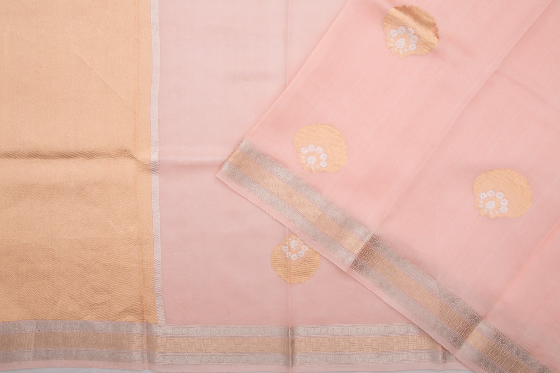 Banarasi Katan Silk Butta Baby Pink Saree