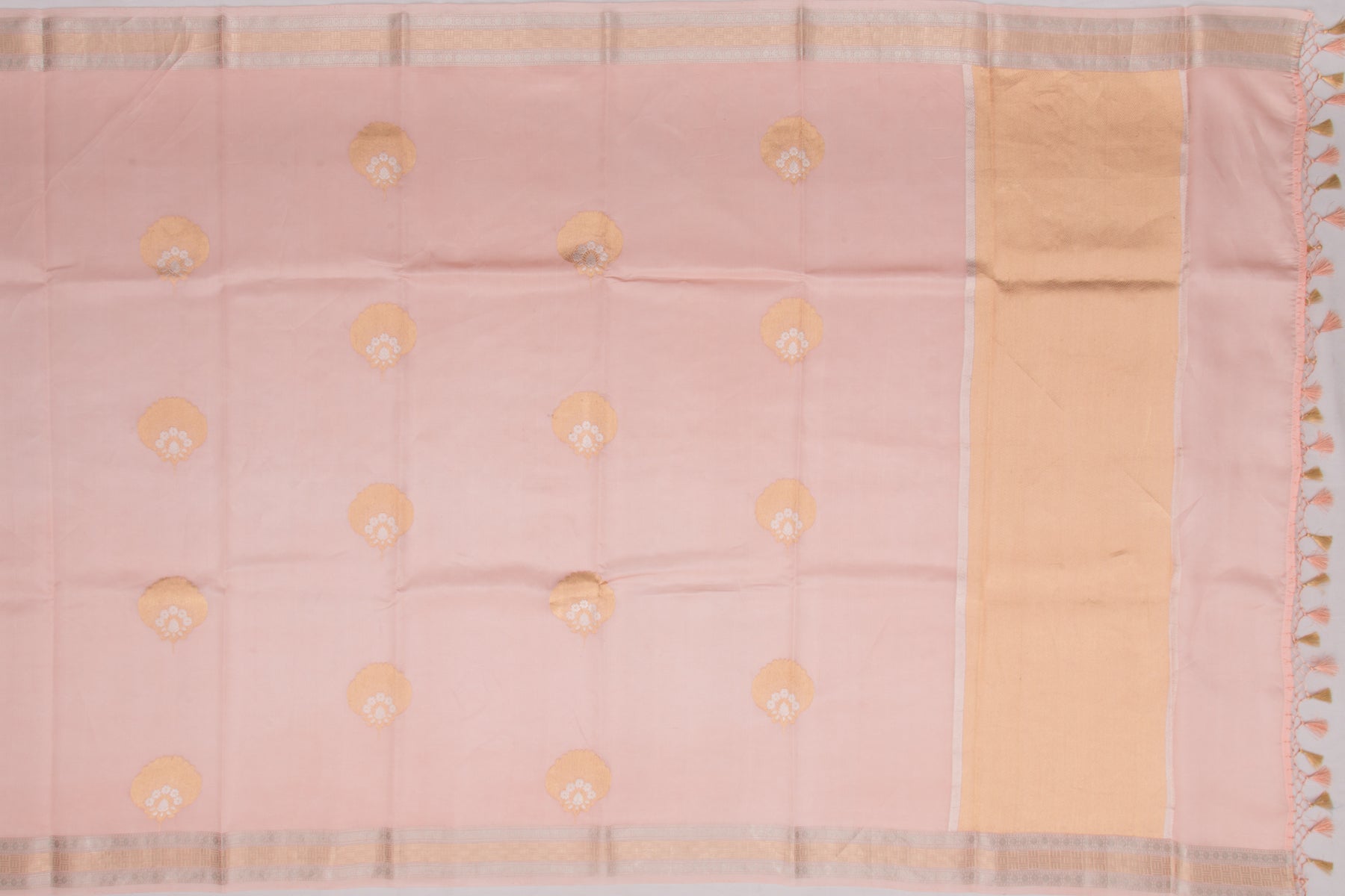 Banarasi Katan Silk Butta Baby Pink Saree