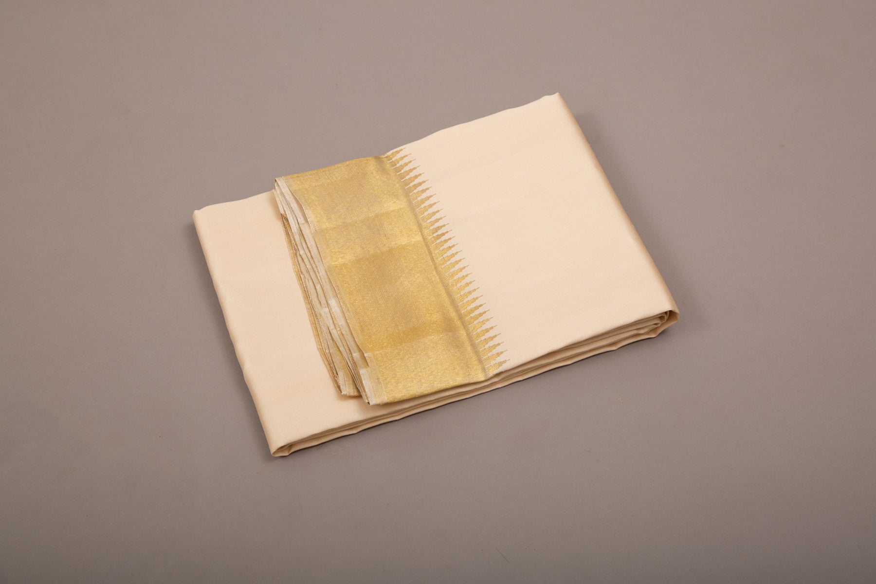 Kanchipuram Silk Plain Cream Dhoti