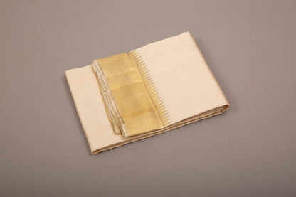 Kanchipuram Silk Plain Cream Dhoti
