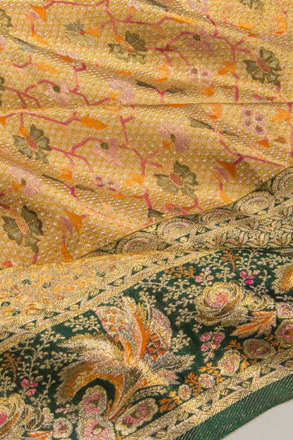 Kanchipuram Silk Tissue Brocade Gold Saree-Not Allowed Online