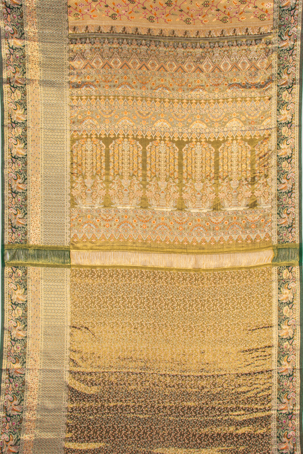 Kanchipuram Silk Tissue Brocade Gold Saree-Not Allowed Online