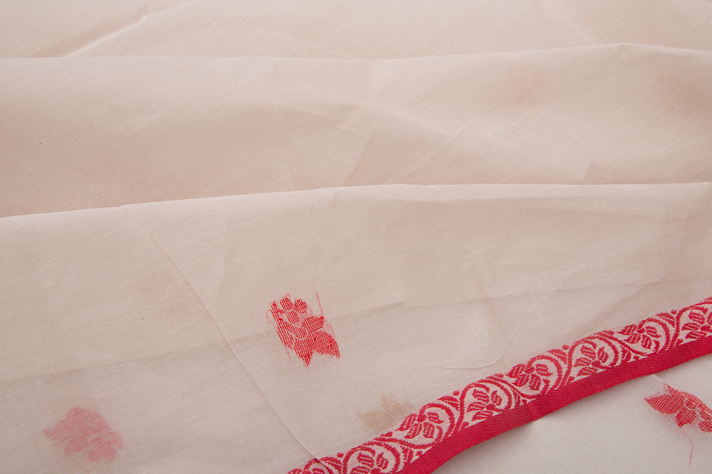 Phulia Cotton Butta Cream Saree