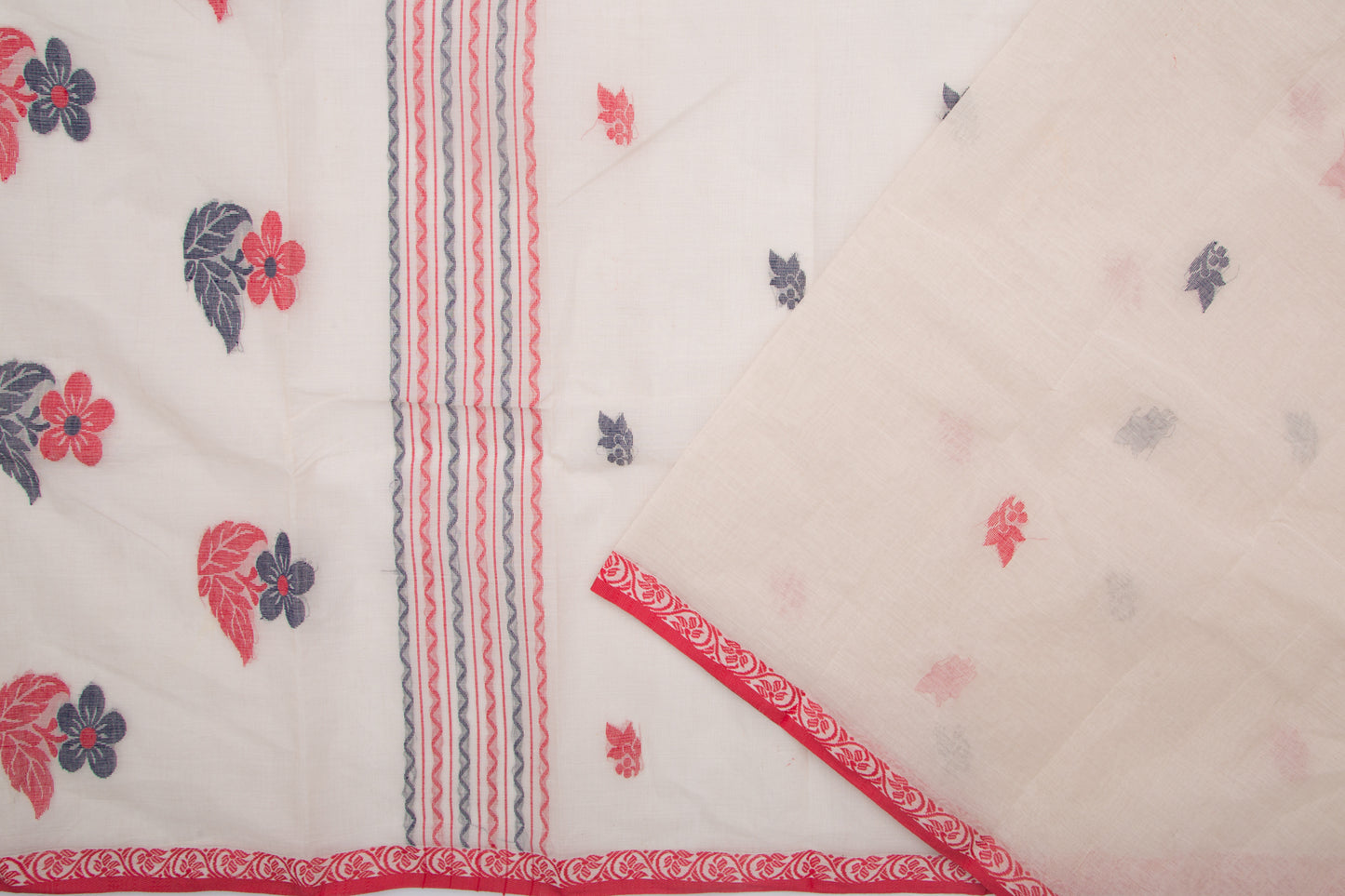 Phulia Cotton Butta Cream Saree