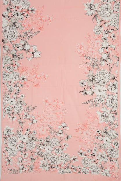 Crepe Floral Printed Peach Saree