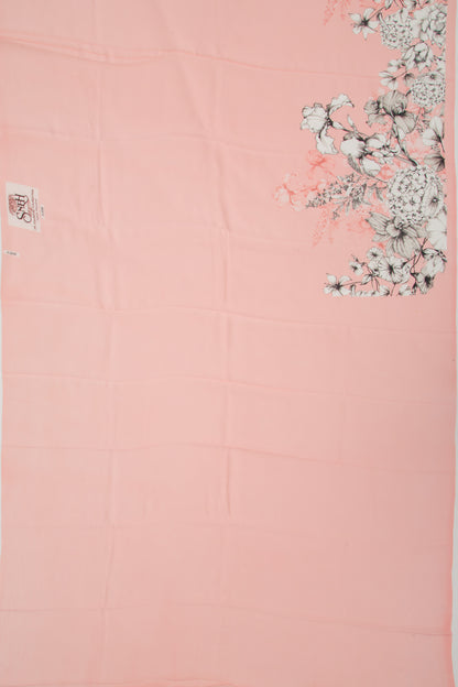 Crepe Floral Printed Peach Saree