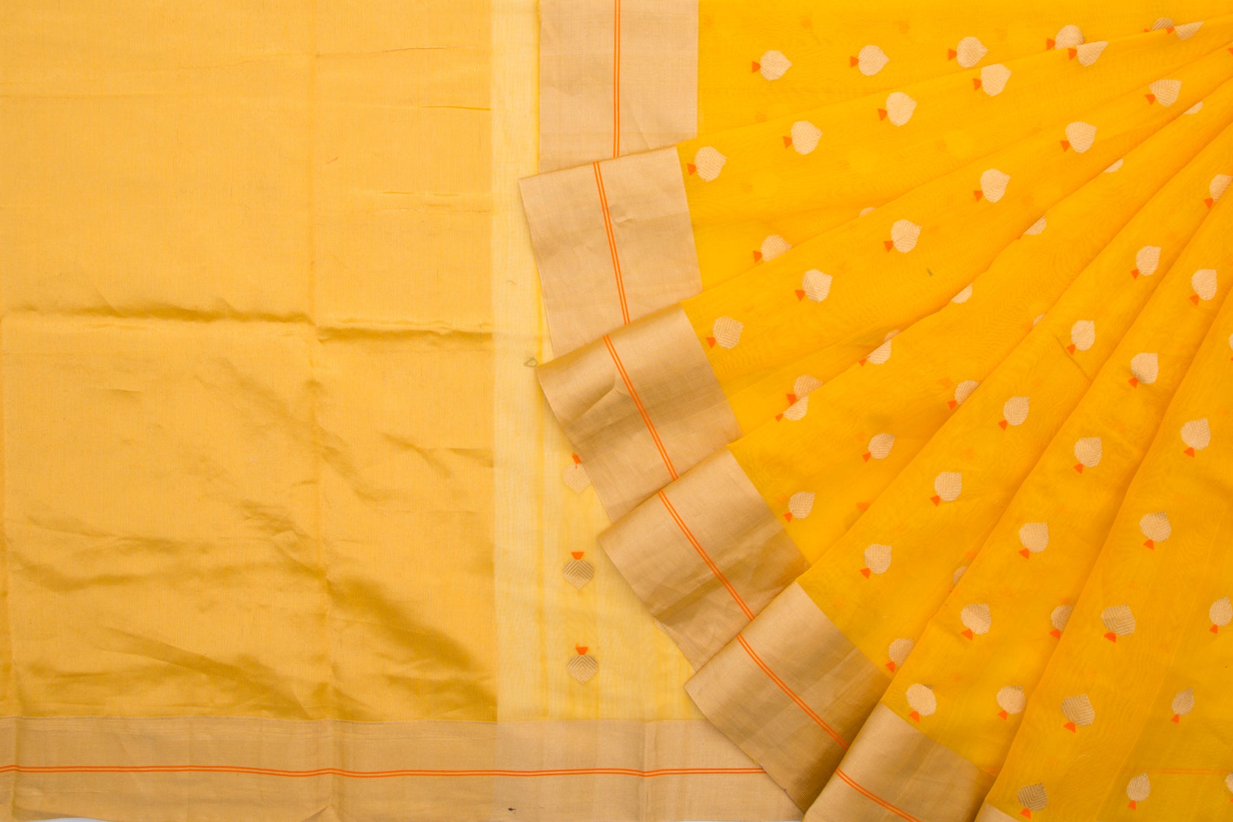 Chanderi Silk Butta Yellow Saree