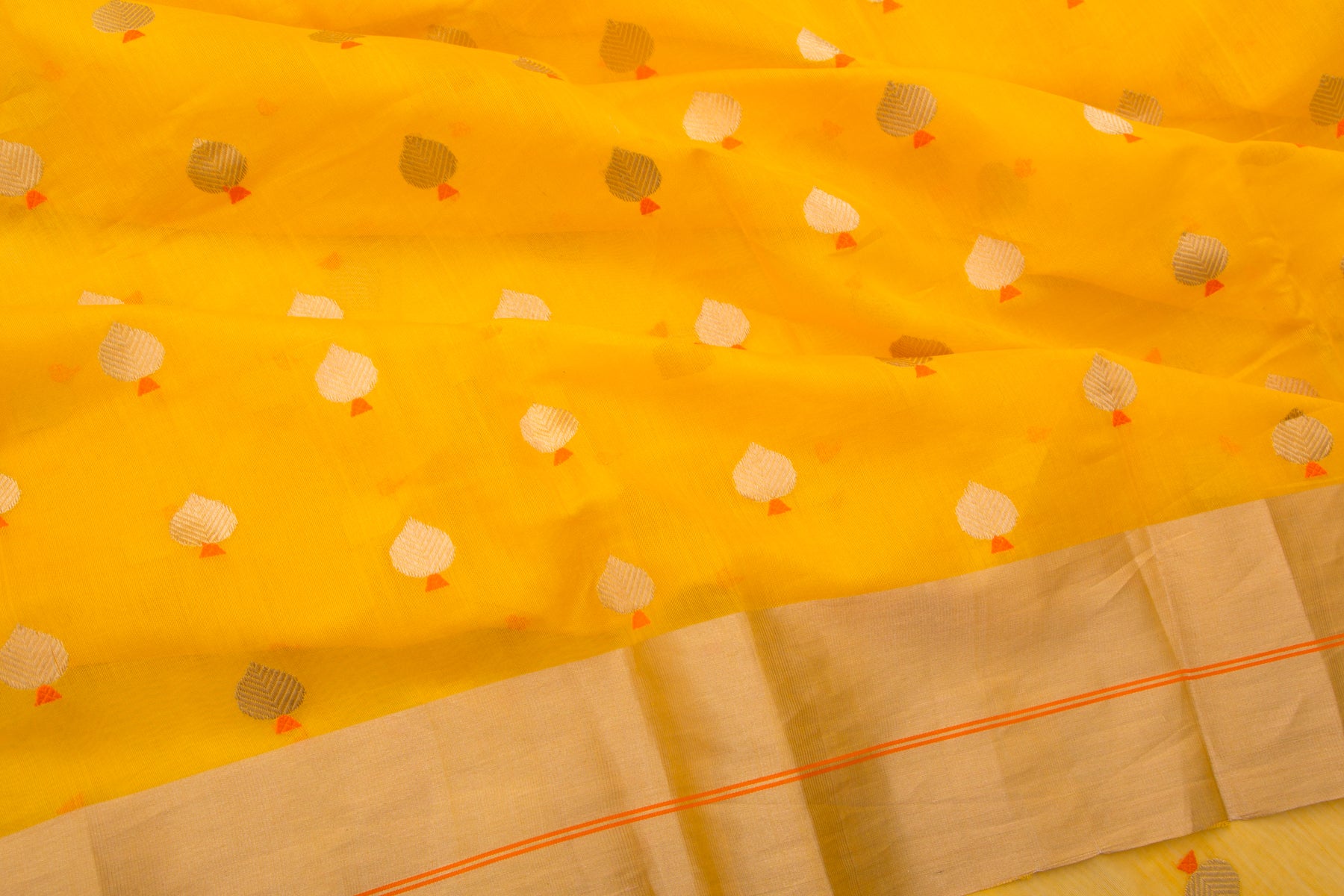Chanderi Silk Butta Yellow Saree