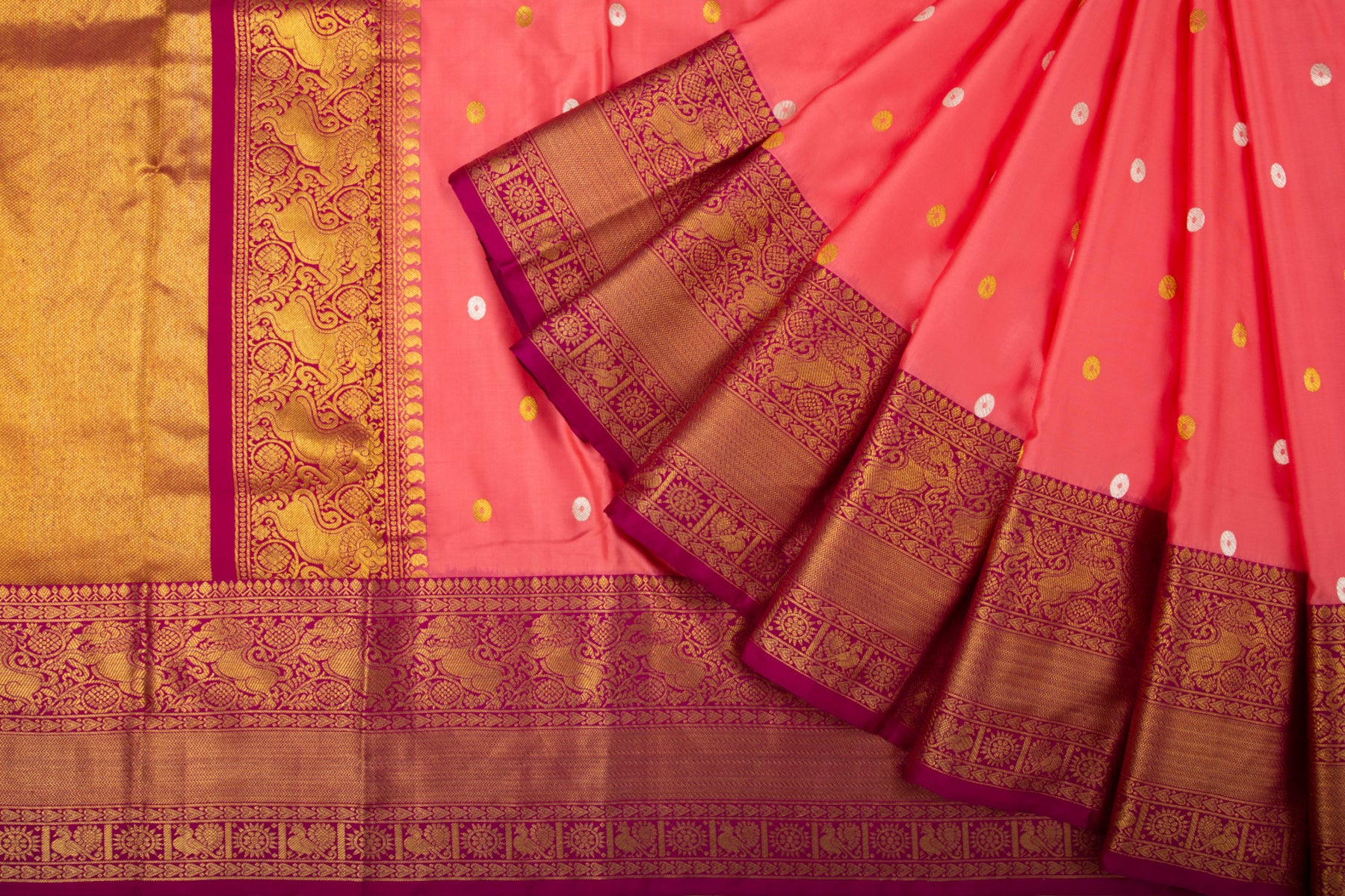 Kanchipuram Silk Twill Butta Pink Saree