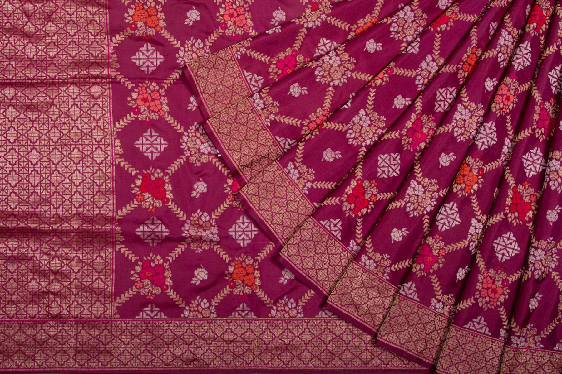 Banarasi Silk Jamdani Purple Saree