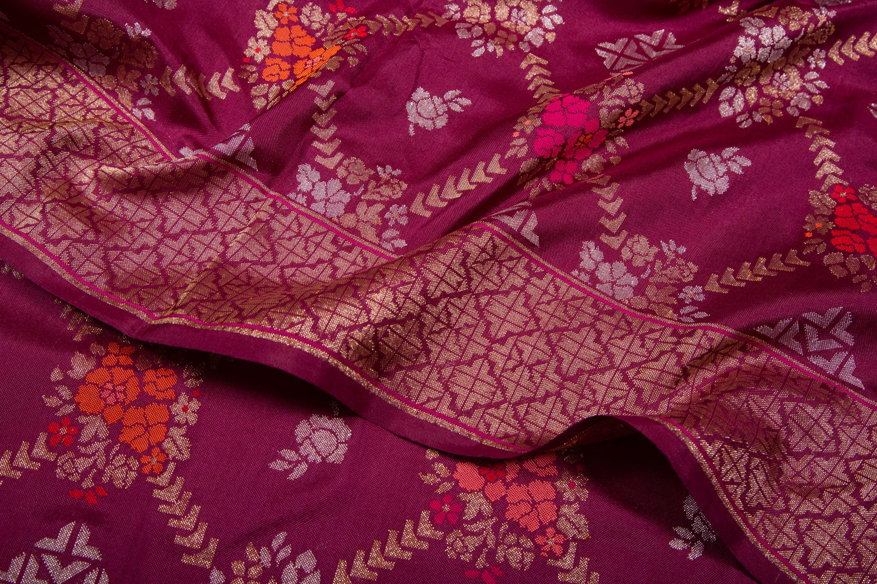 Banarasi Silk Jamdani Purple Saree