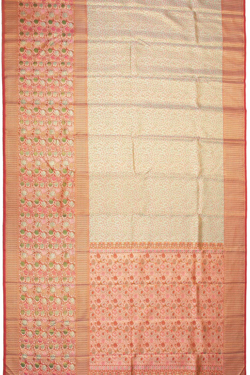 Kanchipuram Silk Tissue Brocade Green Saree