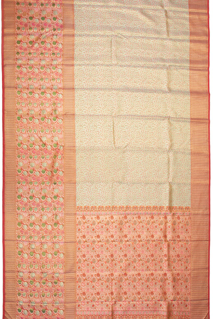 Kanchipuram Silk Tissue Brocade Green Saree
