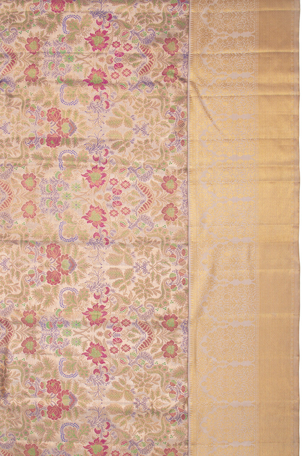 Kanchipuram Silk Tissue Brocade Gold Saree