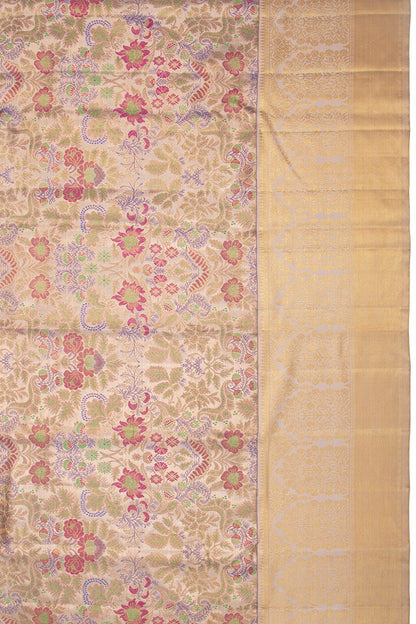 Kanchipuram Silk Tissue Brocade Gold Saree