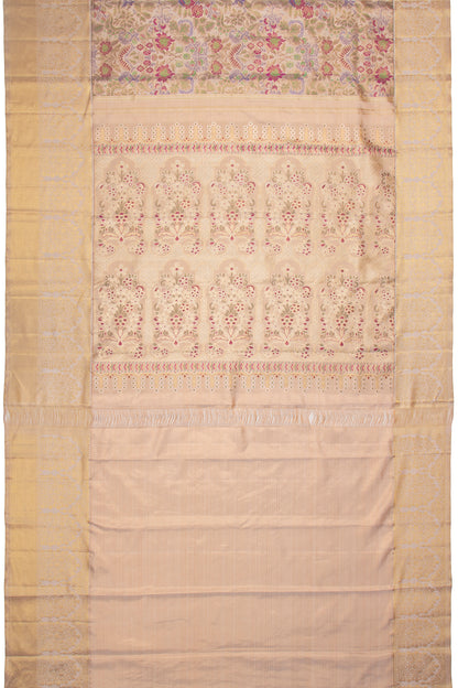 Kanchipuram Silk Tissue Brocade Gold Saree