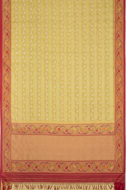 Banarasi Kora Organza Jamdani Green Saree