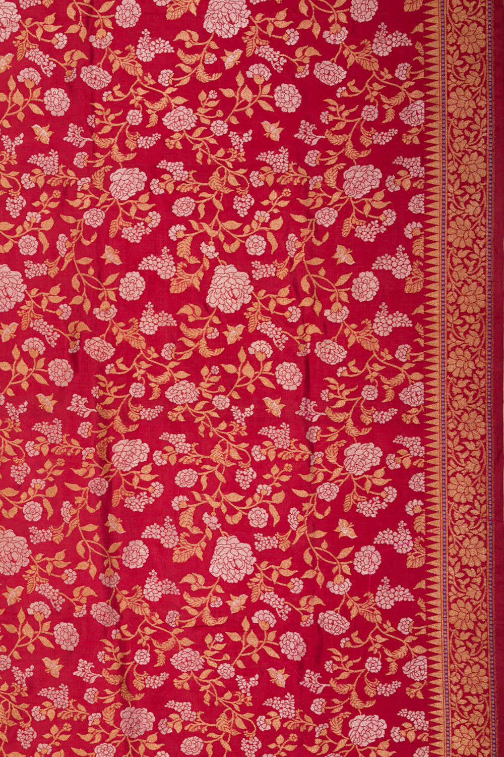 Banarasi Silk Jamdani Jaal Red Saree