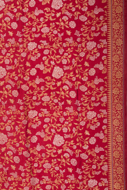 Banarasi Silk Jamdani Jaal Red Saree