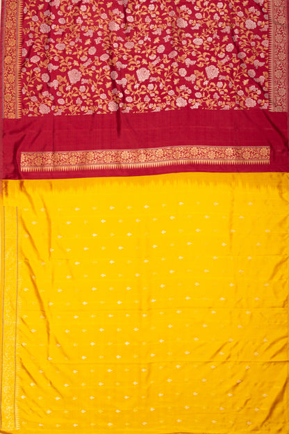 Banarasi Silk Jamdani Jaal Red Saree