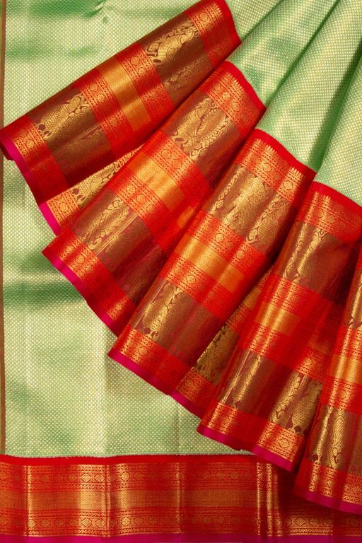 Kanchipuram Silk Brocade Green Saree