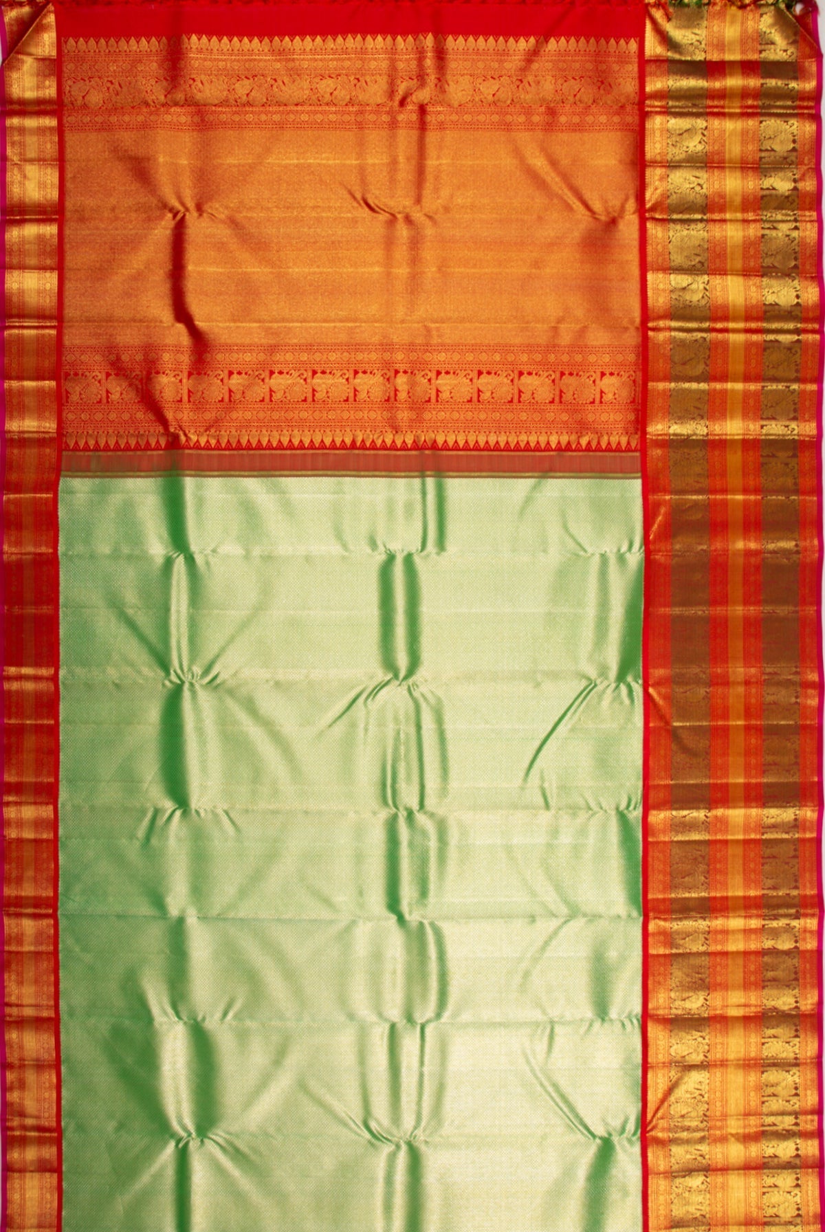Kanchipuram Silk Brocade Green Saree
