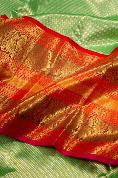 Kanchipuram Silk Brocade Green Saree