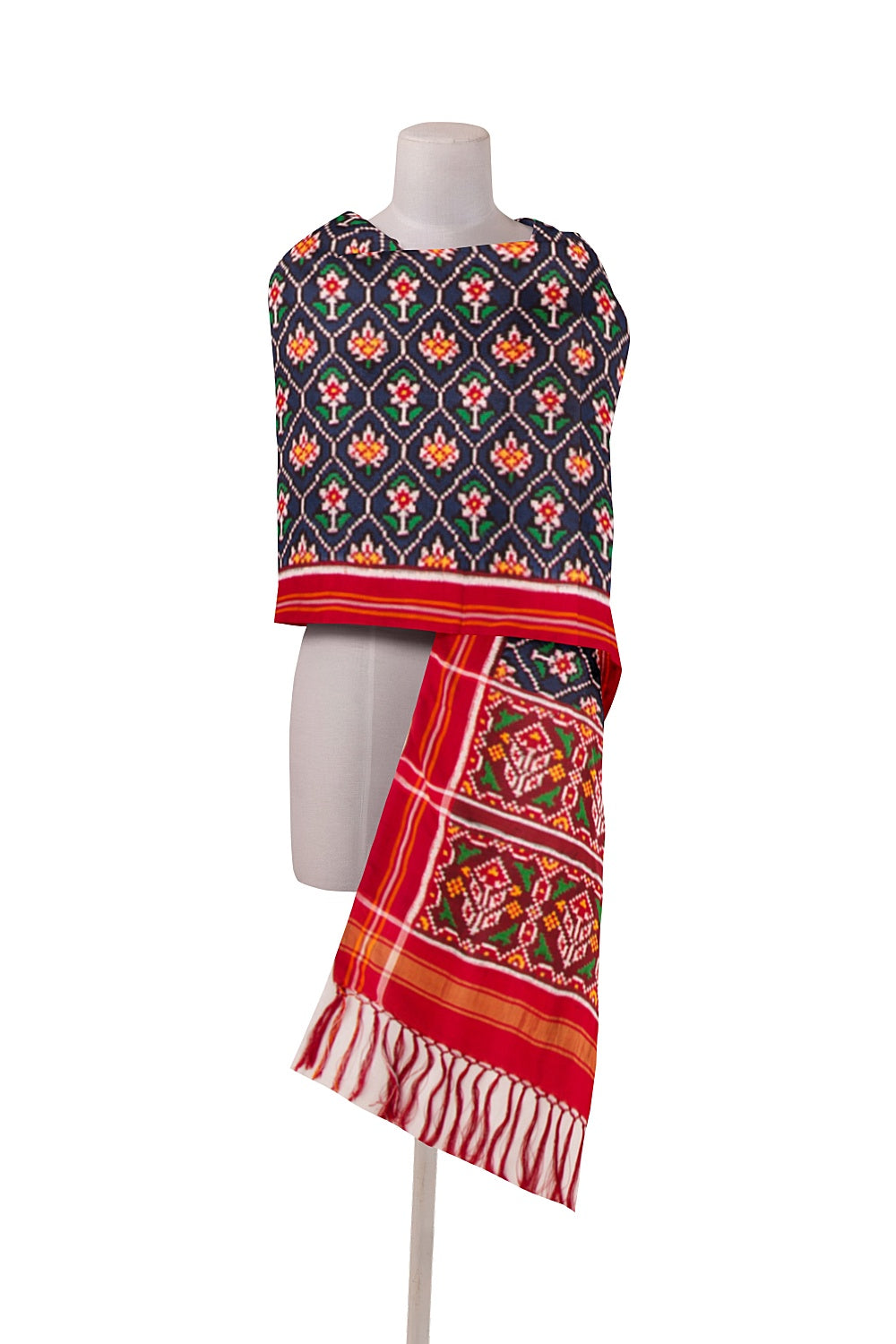 Patan Patola Silk Ikat Dark Blue Dupatta