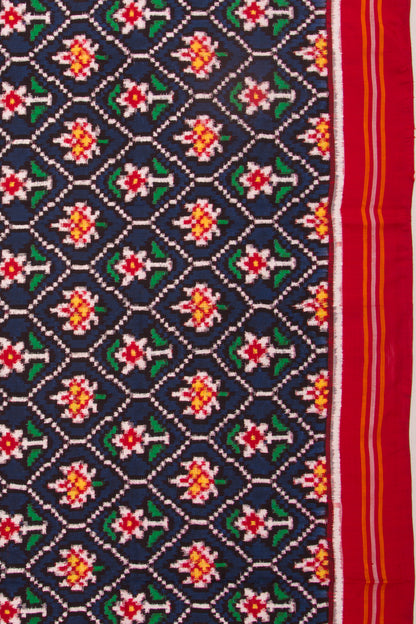 Patan Patola Silk Ikat Dark Blue Dupatta